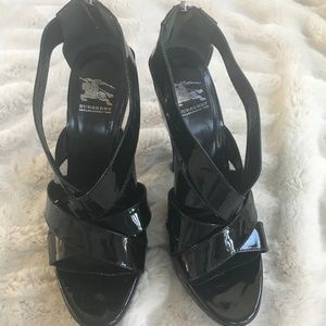 Black Pantent Burberry heels